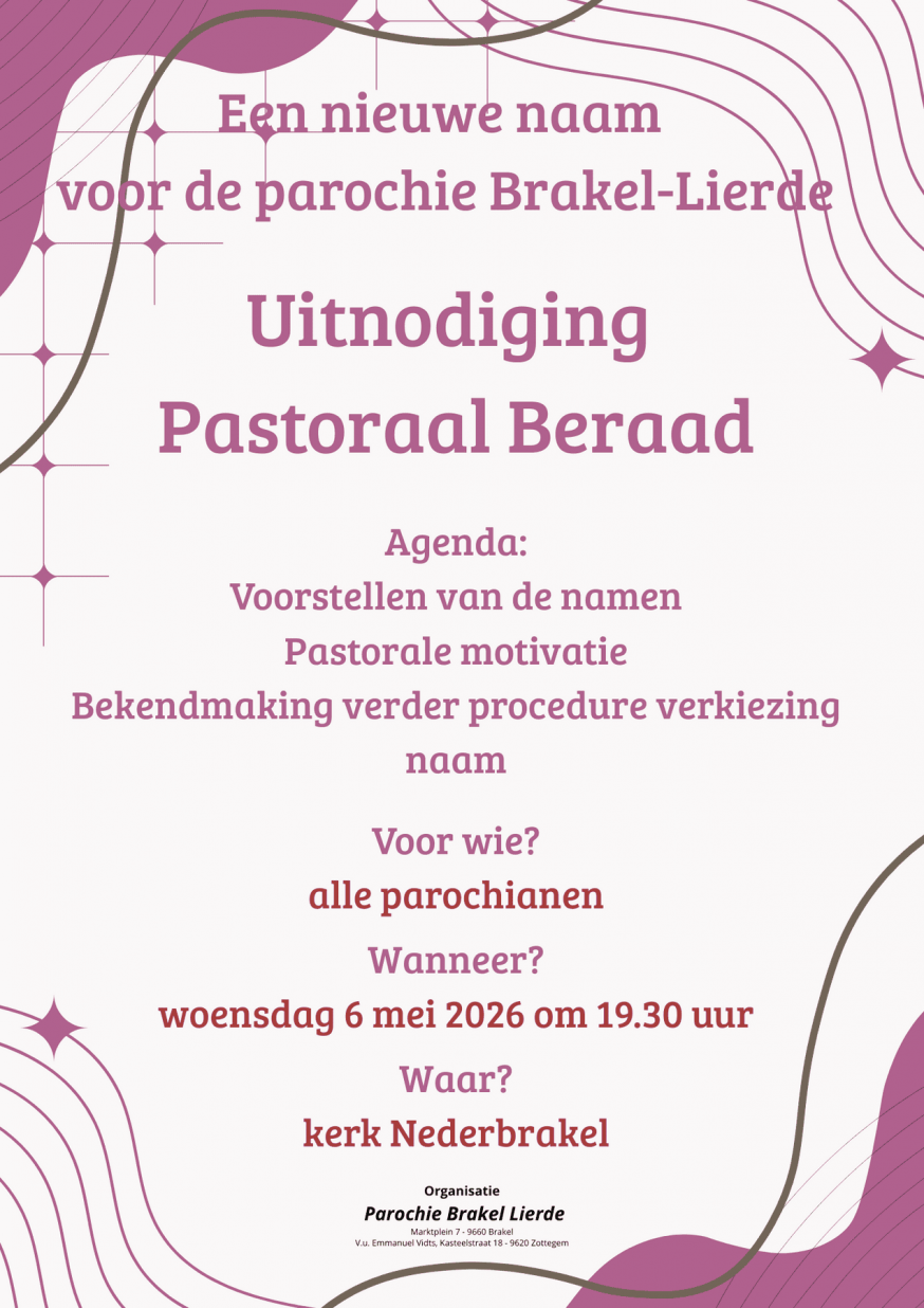 uitnodiging pastoraal beraad 2026 © (c) Emmanuel Vidts