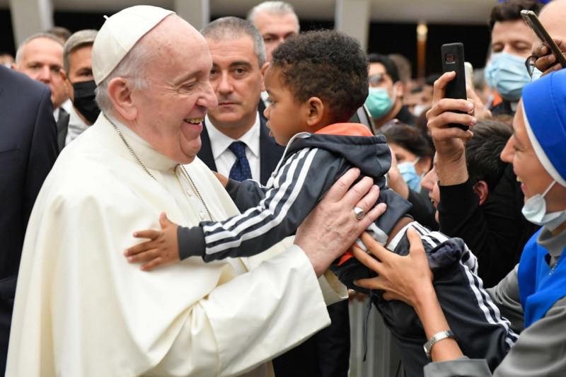 Paus Franciscus tijdens de audiëntie van vanmorgen © Vatican Media Paus Franciscus tijdens de audiëntie van vanmorgen © Vatican Media