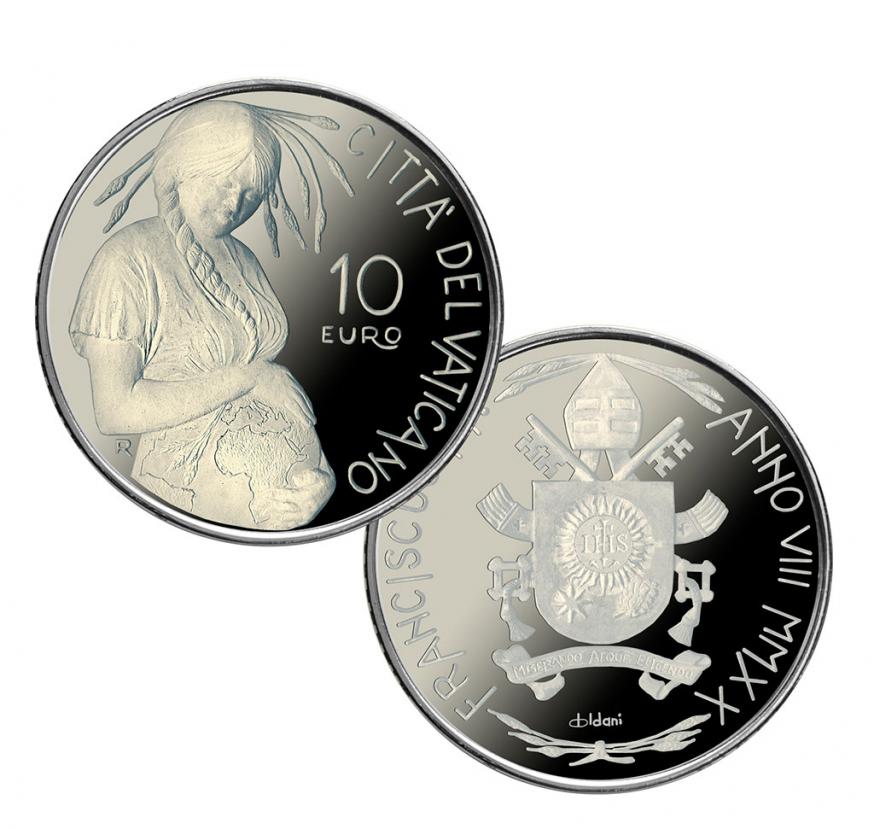 De 10 euromunt voor de Dag van de Aarde © Vaticanstate.va De 10 euromunt voor de Dag van de Aarde © Vaticanstate.va