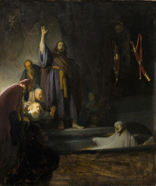 De opwekking van Lazarus (ca. 1630) door Rembrandt (1606-1669) © Wikimedia Commons