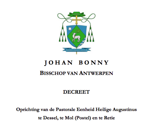 Decreet van oprichting Pastorale Eenheid H. Augustinus 