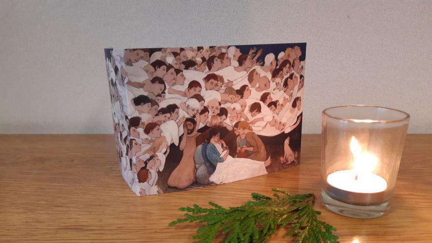 Het bisdom Hasselt heeft een speciale kerstkaart ontworpen om mensen die het moeilijk hebben een hart onder de riem te steken. © Brian T. Kershisnik Het bisdom Hasselt heeft een speciale kerstkaart ontworpen om mensen die het moeilijk hebben een hart onder de riem te steken. © Brian T. Kershisnik