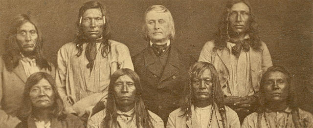 Pieter Jan De Smet te midden van Iroquois-Indianen