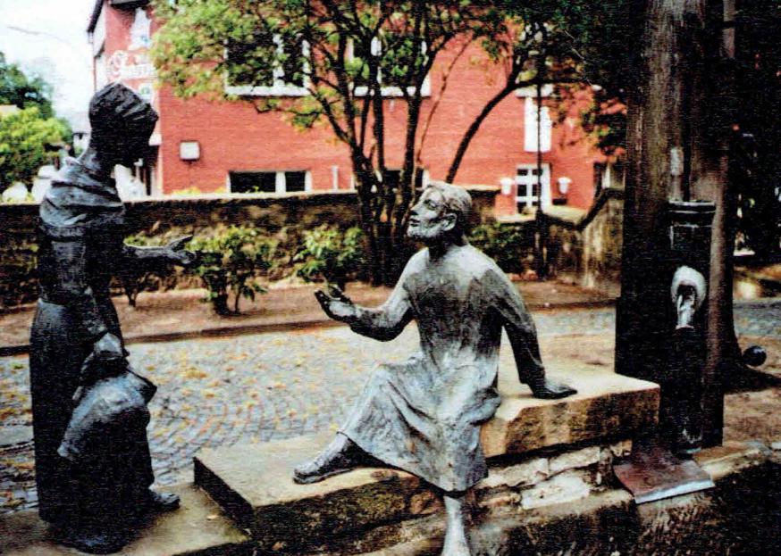 Jezus in gesprek met de Samaritaanse vrouw - dorpspomp Schöppingen (Duitsland) © Alexander Vandaele