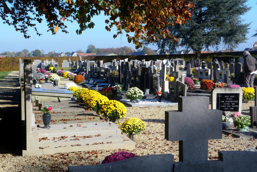 Bloemen op het kerkhof 