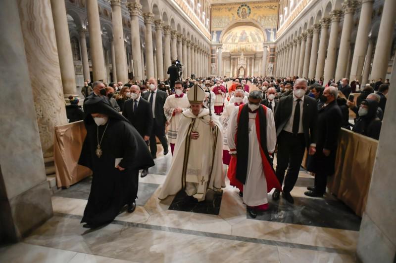 Vesperdienst in Rome met afgevaardigden van de andere christelijke kerken © Vatican Media