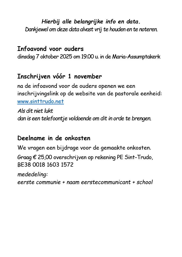 eerste communie 2026 