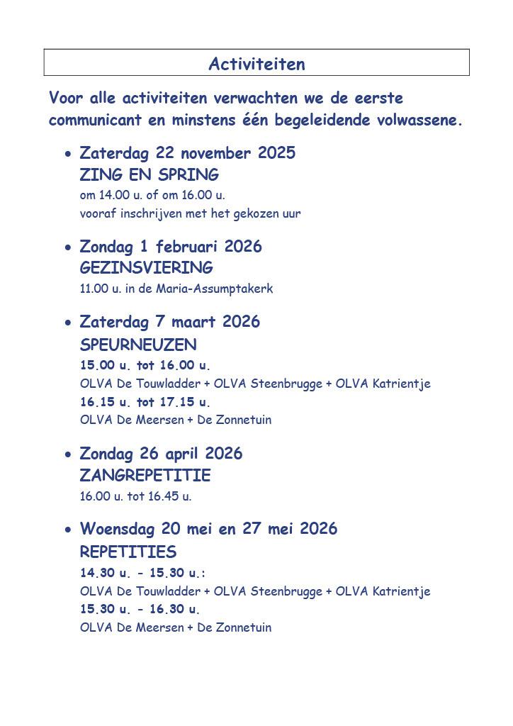eerste communie 2026 