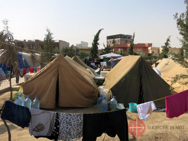 Vluchtelingenkamp in Erbil © Kerk in Nood