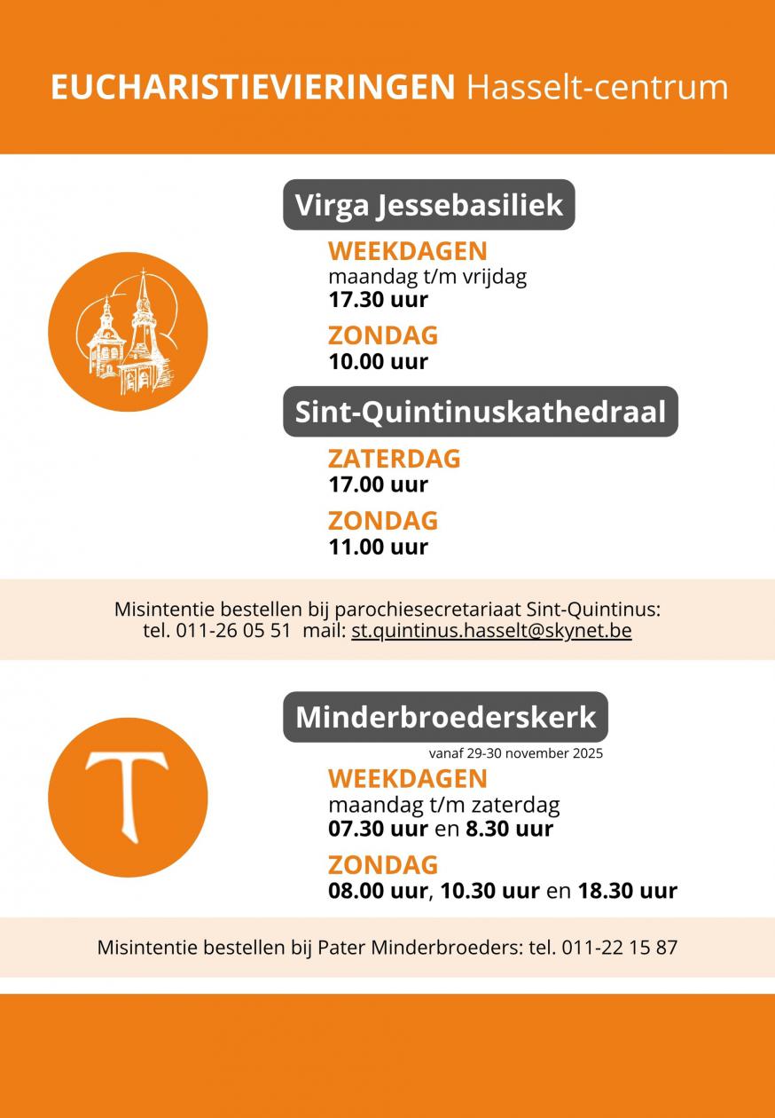 Herschikking vieringen Minderbroederskerk © @DekenaatHasselt