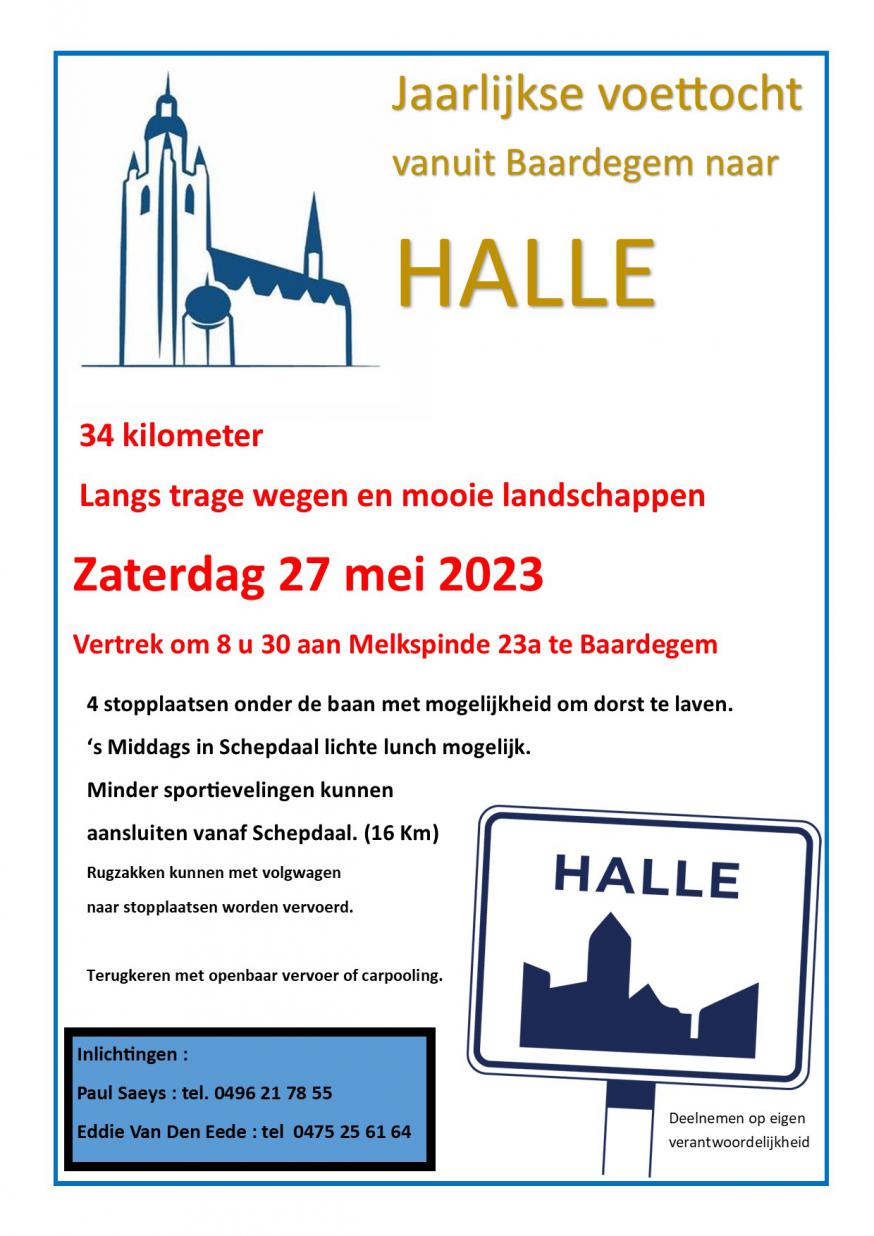 Jaarlijkse voettocht vanuit Baardegem naar Halle 