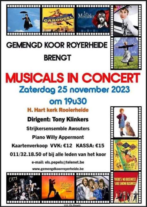 Gemengd koor Royerheide brengt “Musicals in concert” 