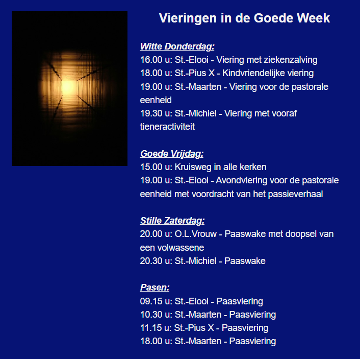 Goede Week en Pasen  