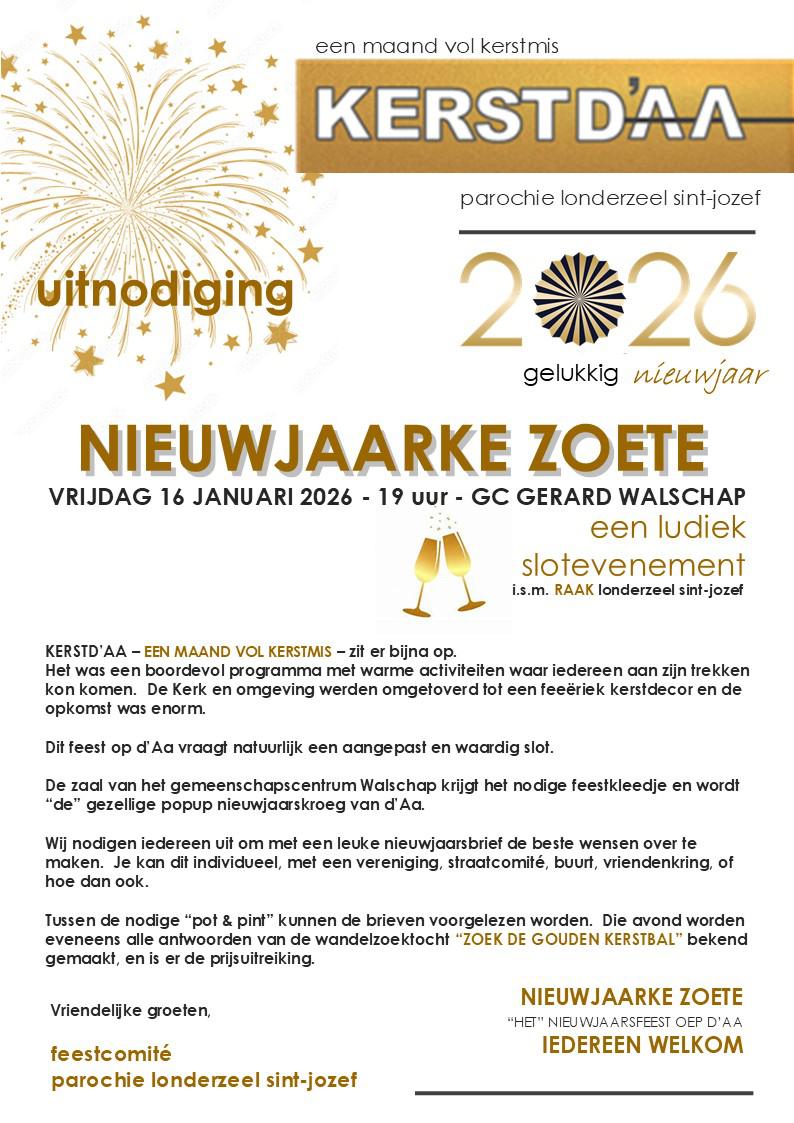 Vrijdag 16 januari 2026 - Nieuwjaarke Zoete 