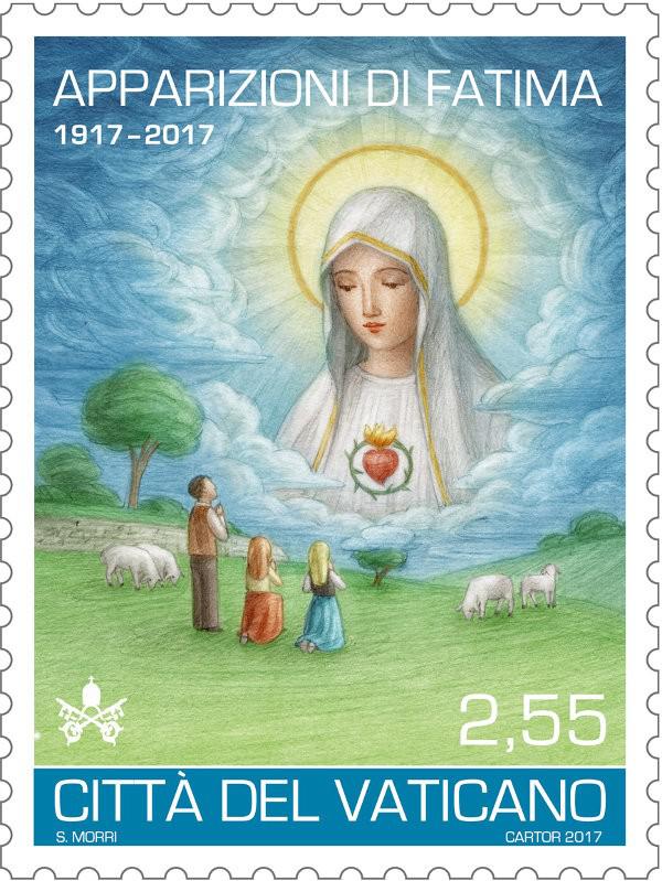 Postzegel voor 100 jaar Fatima en het pausbezoek © Posta Vaticana