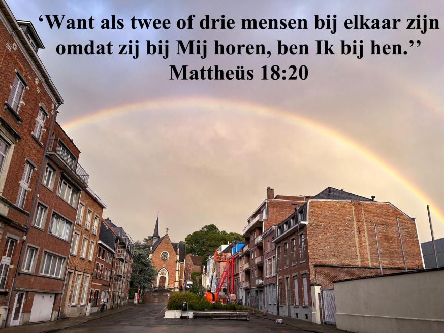 Damiaankerk met Mattheüs 18 20 © Chris De Groote