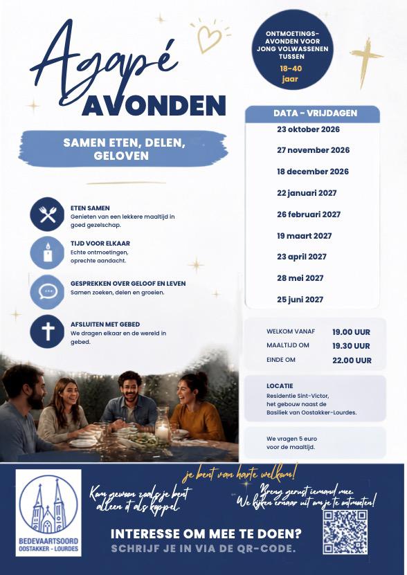 Agapè-avonden in Oostakker-Lourdes © bedevaarten bisdom Gent