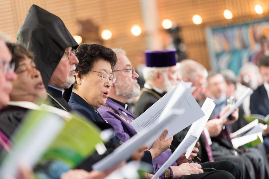 Gebed in de kapel van het Oecumenisch Centrum in Genève © Albin Hillert/WCC