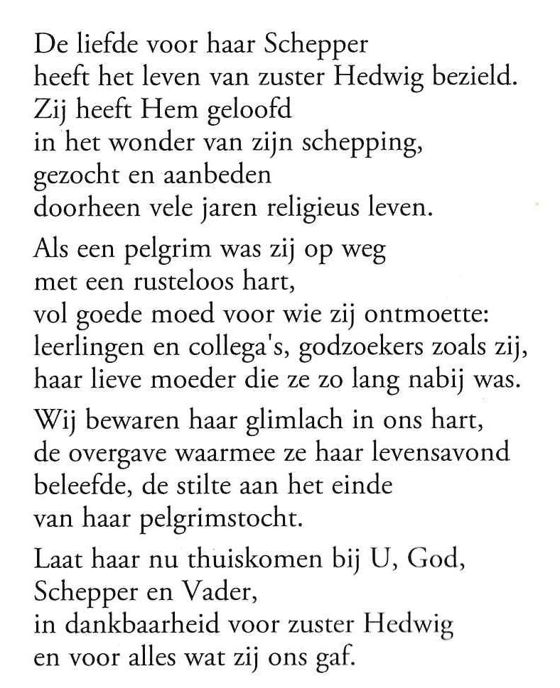 gedachtenisprentje zr Hedwig 