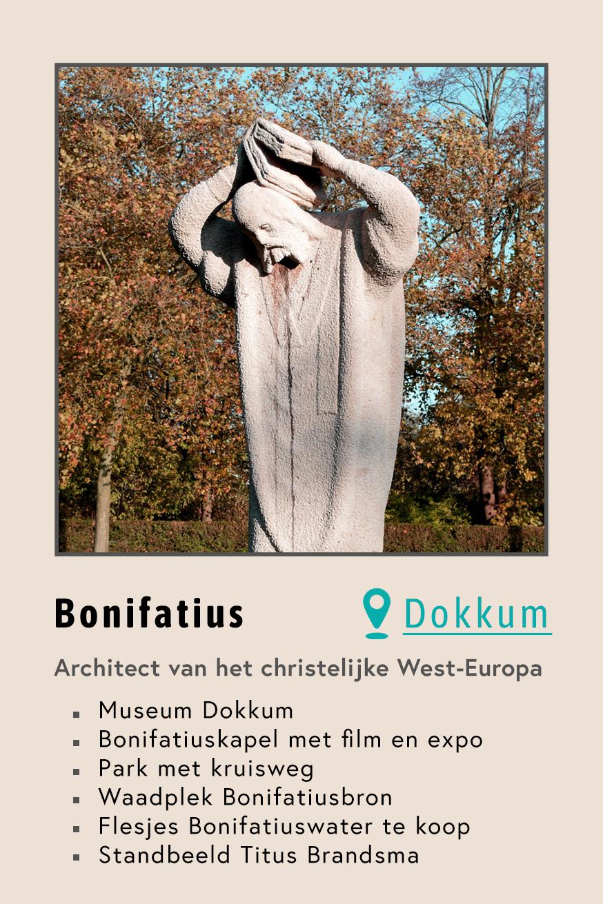 Bonifatius in Dokkum © Foto: RomkeHoekstra, Wikimedia Bonifatius in Dokkum © Foto: RomkeHoekstra, Wikimedia