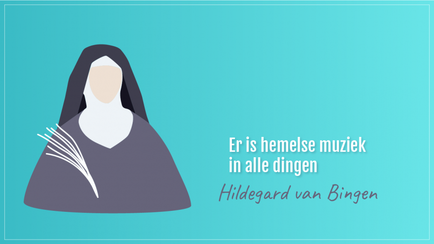 Hildegard van Bingen (1098-1179) © Illustratie Sim D'Hertefelt Hildegard van Bingen (1098-1179) © Illustratie Sim D'Hertefelt