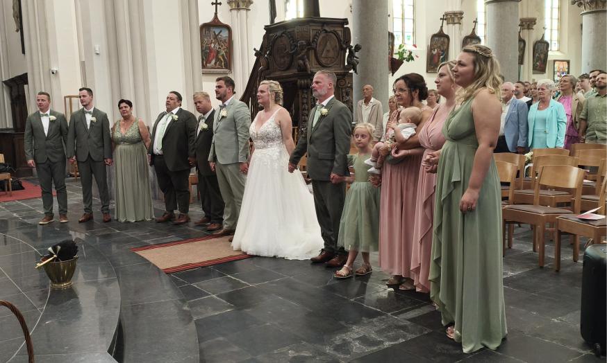 Familie huwelijk Jonas en Ashley 
