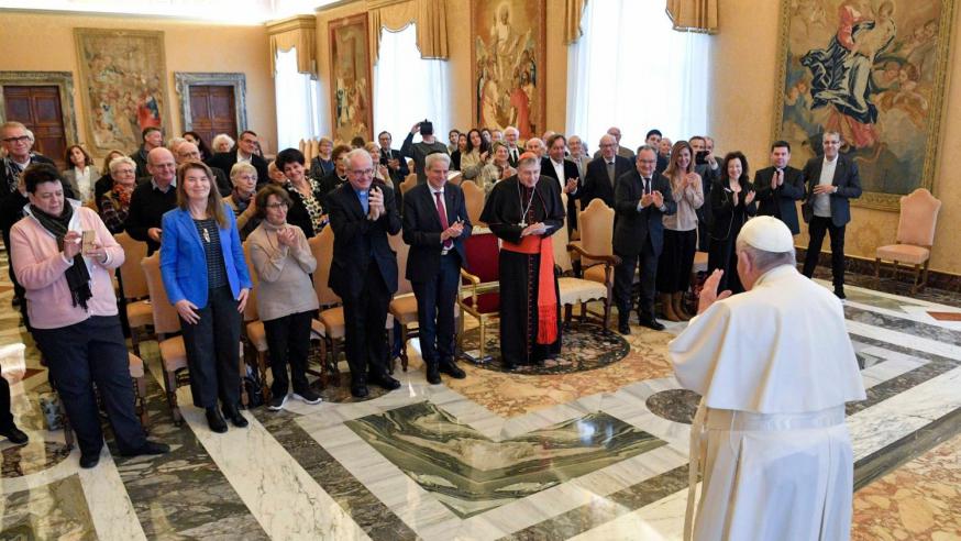 Paus met leden van de ‘Amitié Judéo-Chrétienne de France’ © Vatican Media