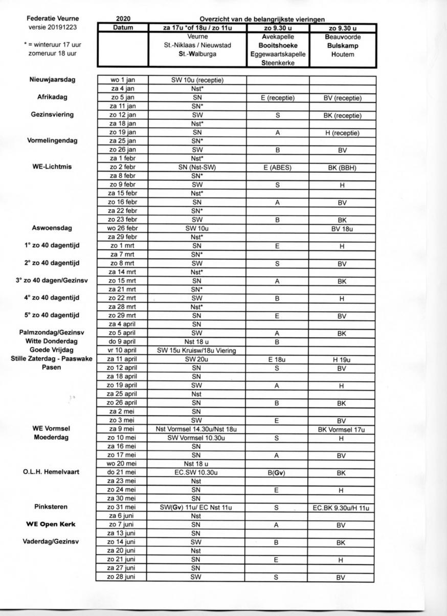 Eucharistievieringen Veurne Eucharistievieringen Veurne