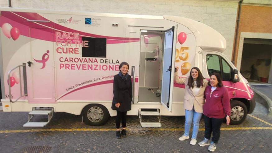 De organisatie Komen Italy is gespecialiseerd in de preventie van borstkanker en screent nu ook dakloze vrouwen in samenwerking met kliniek Moeder van Barmhartigheid, een initiatief van het Vaticaan.  © Vatican Media