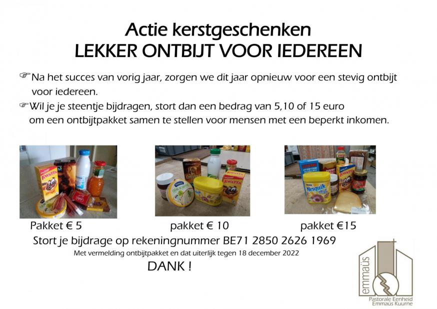 Kerstgeschenkenactie 2022 © PE Emmaüs