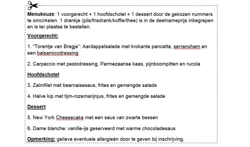 Menu abdijdag 