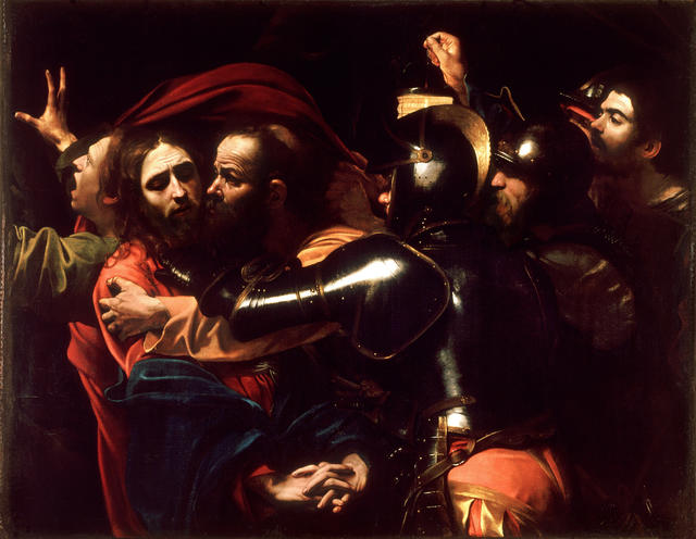 Michelangelo Merisi da Caravaggio, De gevangenneming van Christus, 1602 © Wikimedia Commons