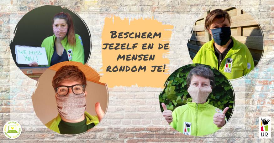 Mission 15: Het is belangrijk in deze tijden jezelf en anderen te beschermen. Neem een originele foto van jou met je mondmasker! © IJD Brugge Mission 15: Het is belangrijk in deze tijden jezelf en anderen te beschermen. Neem een originele foto van jou met je mondmasker! © IJD Brugge