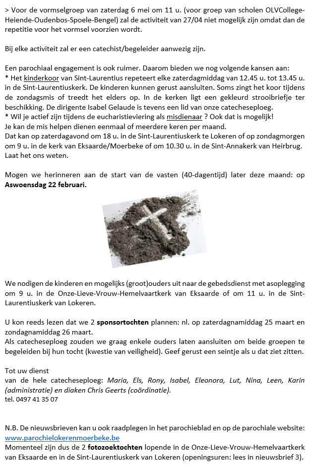 Vormselcatechese 2022-2023 - Nieuwsbrief 4 