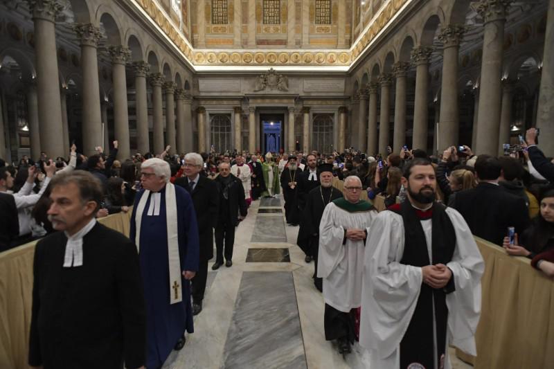 Ook de andere christelijke kerken waren vertegenwoordigd tijdens de oecumenische vesperdienst © Vatican Media