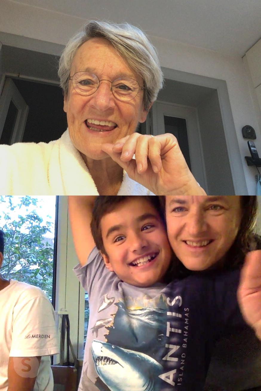Oma en Lucas on Skype © Kathleen Van Hove