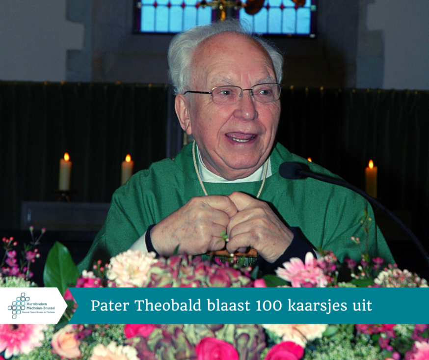Pater Theobald, tien jaar geleden, op zijn 90ste verjaardag. 