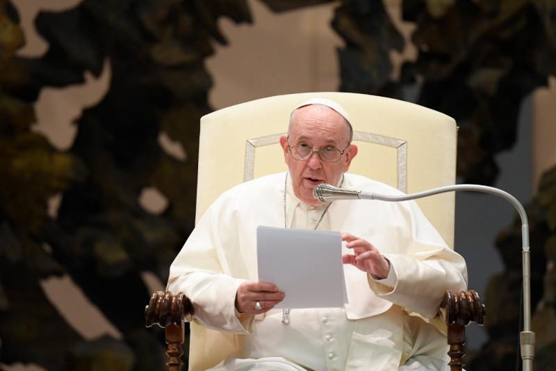 Paus Franciscus tijdens de audiëntie van vanmorgen © Vatican Media