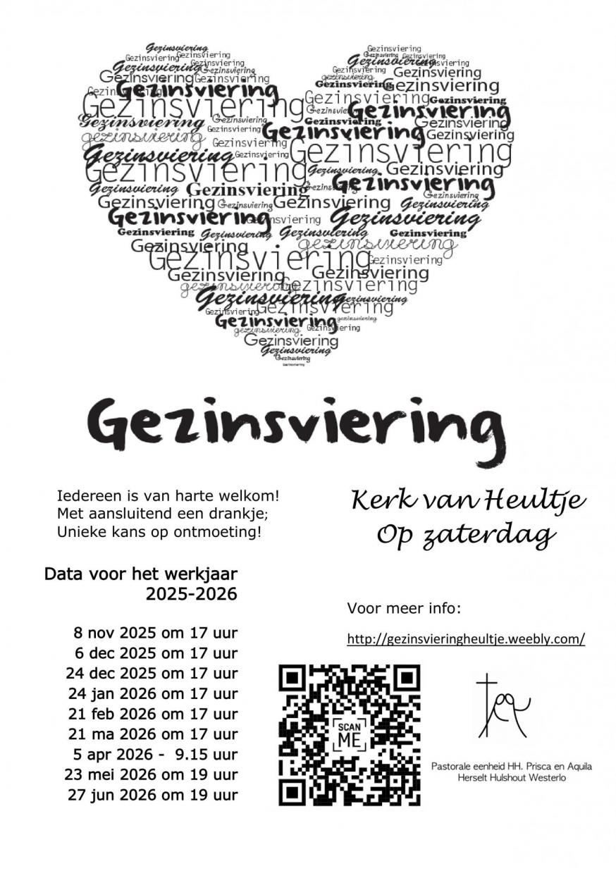 Data gezinsvieringen 2025 2026 