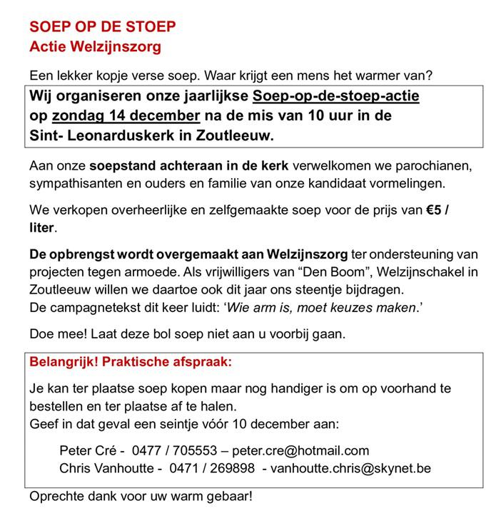Soep op de stoep © pastorale zone Zoutleeuw-Geetbets