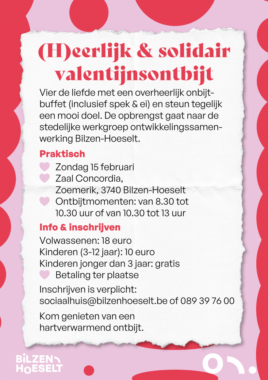 Fairtrade Valentijnsontbijt © Stad Bilzen-Hoeselt