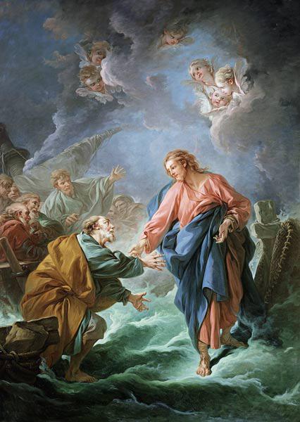 Petrus loopt over het water. Francois Boucher; 1761 © Cathédrale Saint-Louis, Versailles, France