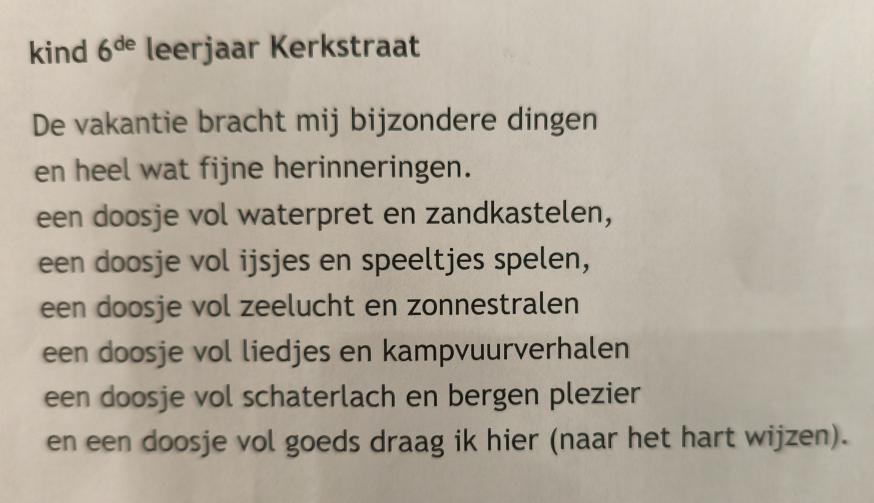 Tekst leerling 6de leerjaar 