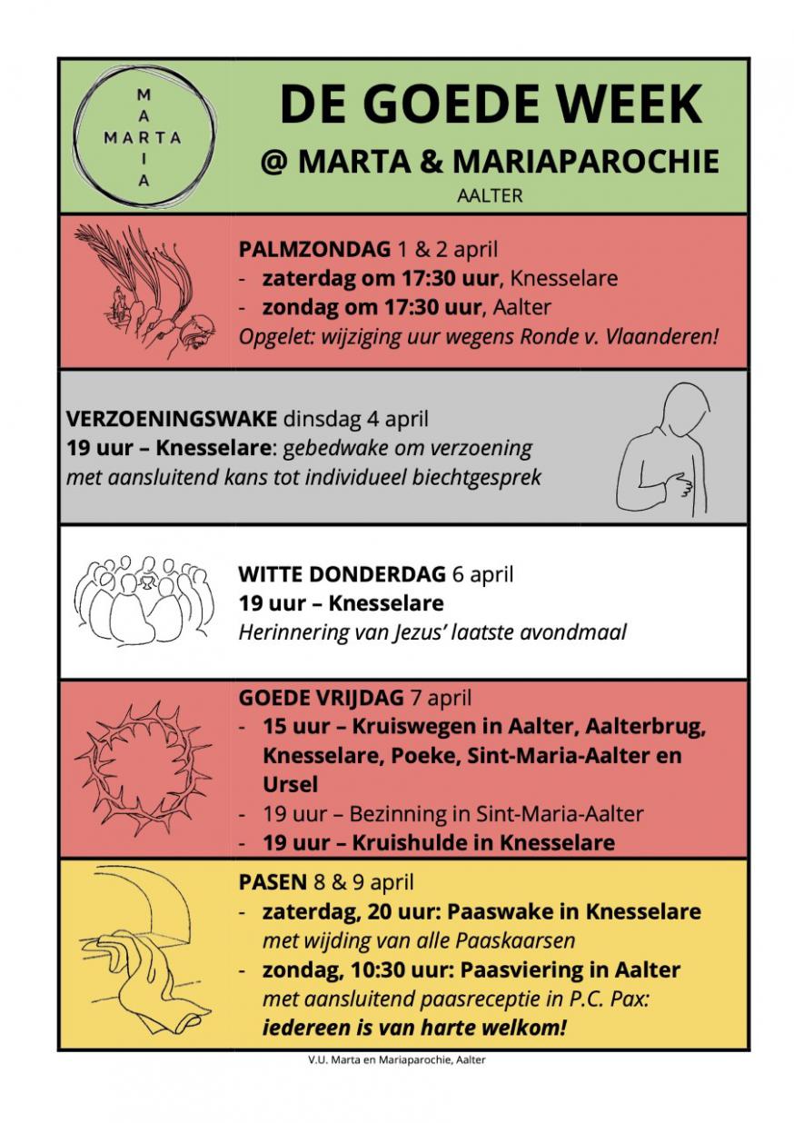 Vieringen Goede Week H. Marta en Maria Parochie in Aalter 