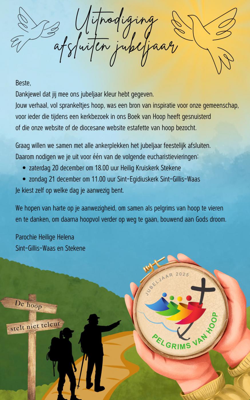 Uitnodiging afsluiten jubeljaar 