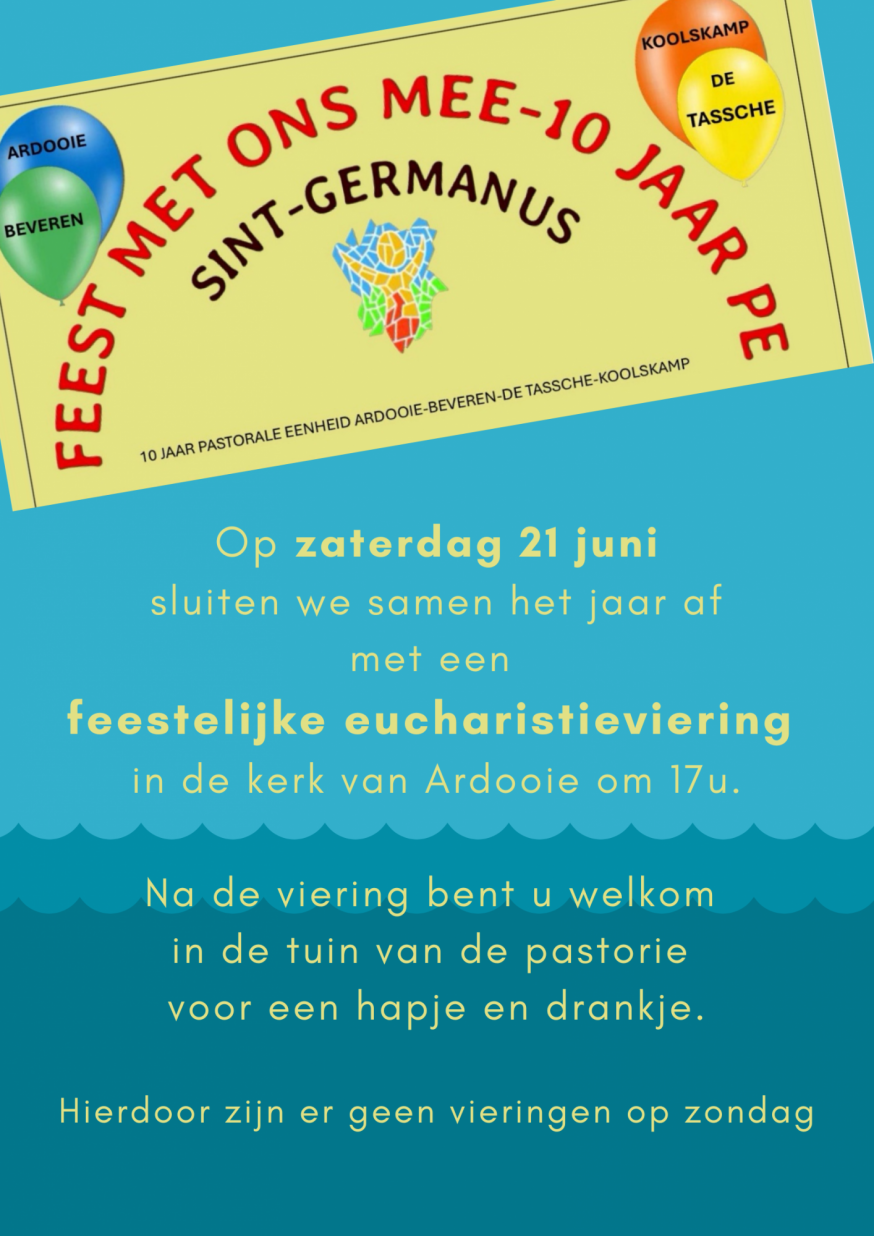 Uitnodiging slotviering © PE Sint-Germanus Ardooie
