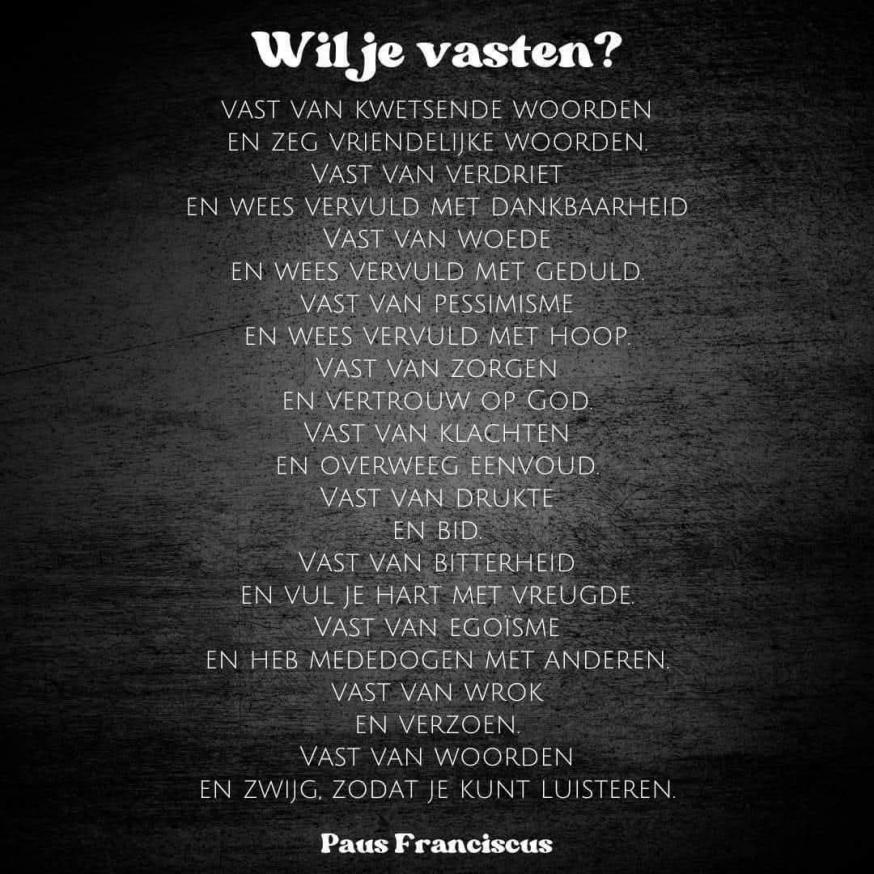 Vastengebed paus Franciscus 