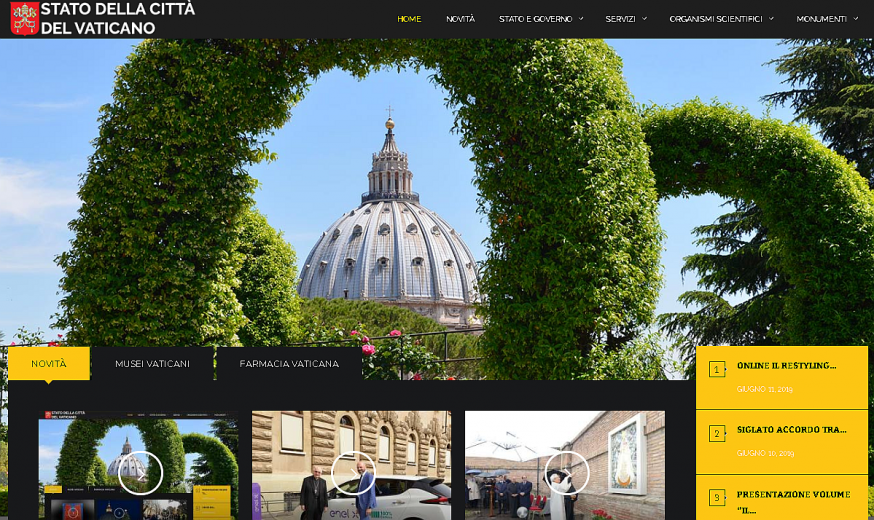 De website van Vaticaanstad © Vaticanstate