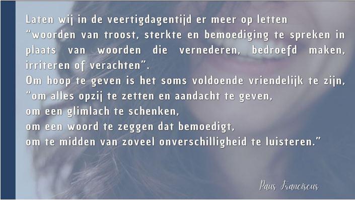 Veertigdagentijd gebed Paus 