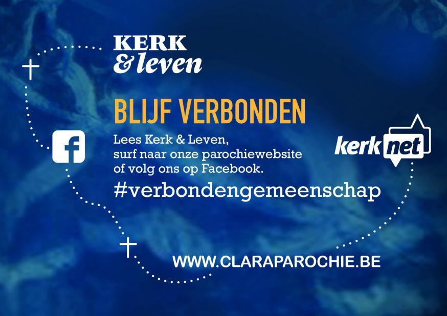 Blijf verbonden. © Claraparochie, ontwerp: Steven De Dapper - www.dezetterij.be